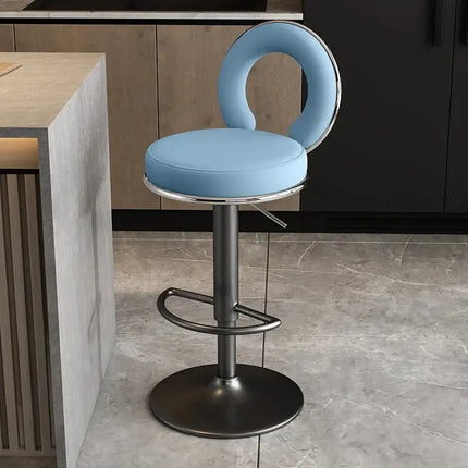 ChandelierDecor - Adjustable Swivel Bar Stools with Metal Backrest - Minimalist Modern Altos Design
