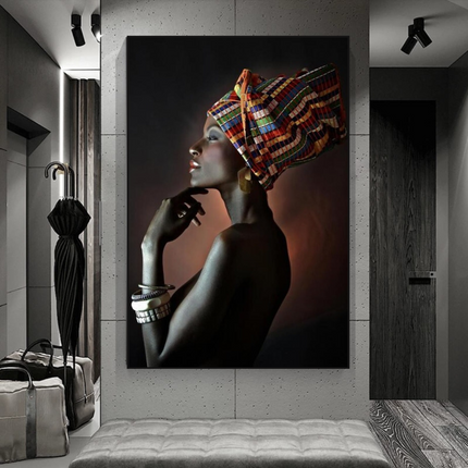 ChandelierDecor - Afro Girl Crowned Flower Canvas Wall Art