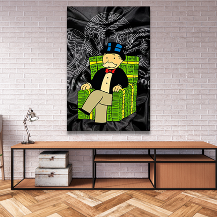 ChandelierDecor - Alec Monopoly Millionaire on Dollars Canvas Wall Art