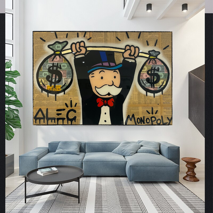 ChandelierDecor - Alec Monopoly Wall Art: Money Bags Power