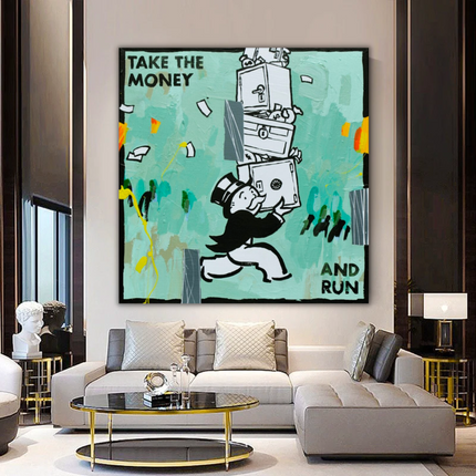 ChandelierDecor - Alec Monopoly Wall Art: Take the Money and Run