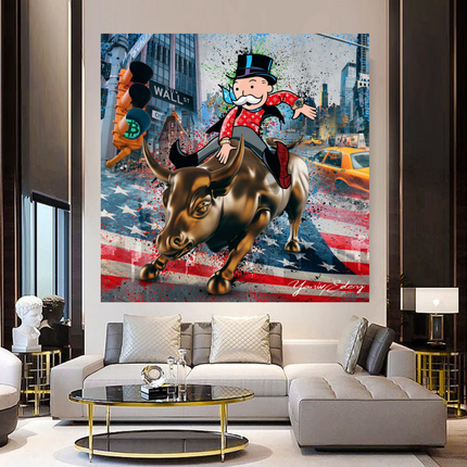 ChandelierDecor - Alec Monopoly Wall Street Canvas Art - Forex Money Power