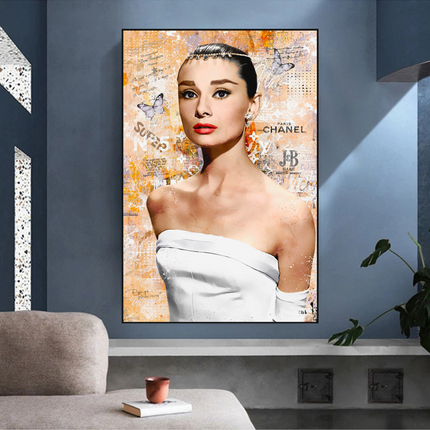 ChandelierDecor - Audrey Hepburn Canvas Wall Art - Exquisite & Timeless