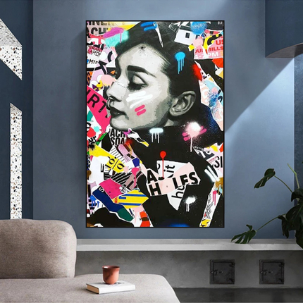 ChandelierDecor - Audrey Hepburn Canvas Wall Art: Timeless Elegance