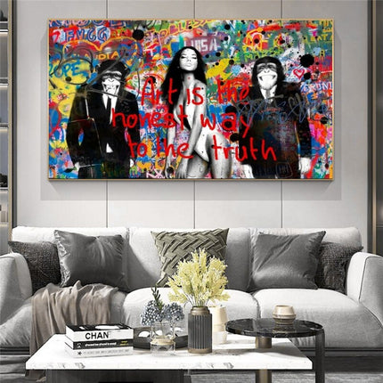 ChandelierDecor - Banksy Art is Honey Way to Truth Canvas Wall Art