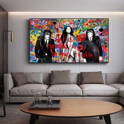 ChandelierDecor - Banksy Art is Honey Way to Truth Canvas Wall Art