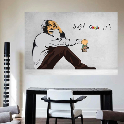 ChandelierDecor - Banksy Einstein Just Google It Street Art Newest Canvas Wall Art