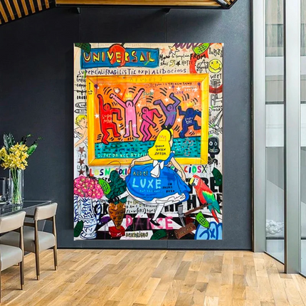 ChandelierDecor - Banksy Graffiti Alice and Wonderland Painting It Canvas Wall Art