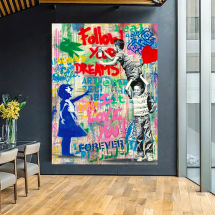 ChandelierDecor - Banksy Graffiti Art Canvas Inspirational Posters for Room Decor