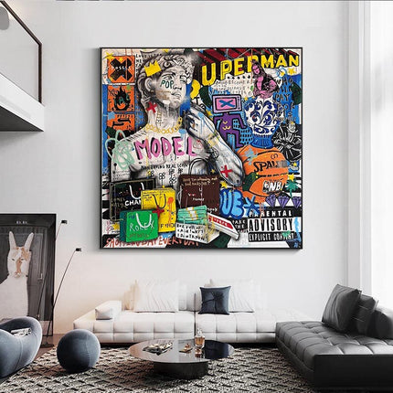 ChandelierDecor - Banksy Graffiti David Luxury Fashion Canvas Wall Art