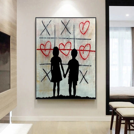 ChandelierDecor - Banksy Graffiti Love Canvas Print Set - Modern Home Wall Decor