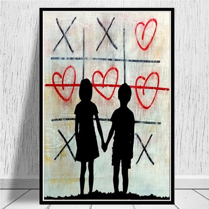 ChandelierDecor - Banksy Graffiti Love Canvas Print Set - Modern Home Wall Decor