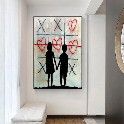 ChandelierDecor - Banksy Graffiti Love Canvas Print Set - Modern Home Wall Decor