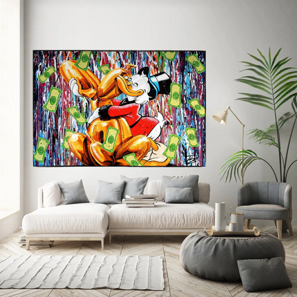 ChandelierDecor - Banksy Scrooge McDuck and Dog Canvas Wall Art