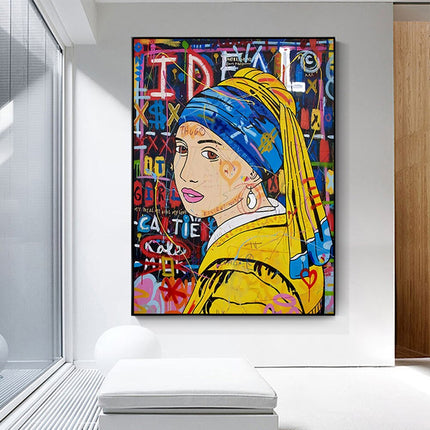 ChandelierDecor - Banksy The Milkmaid Graffiti Canvas Wall Art