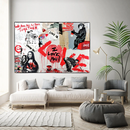 ChandelierDecor - Banksy We are all in this Together Canvas Wall Art
