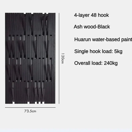 ChandelierDecor - Black Oak Wood Piano Wall Hanging Coats Organiser