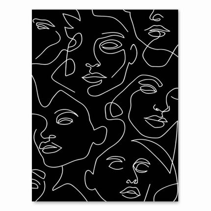 ChandelierDecor - Black and White Abstract Line Canvas Wall Art - Minimalist Nordic Print
