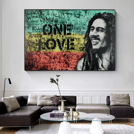 ChandelierDecor - Bob Marley Singer Canvas Art: Expressive One Love