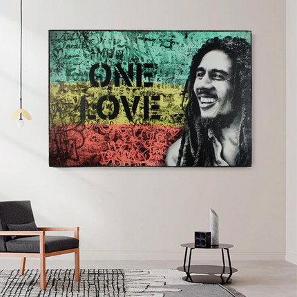 ChandelierDecor - Bob Marley Singer Canvas Art: Expressive One Love