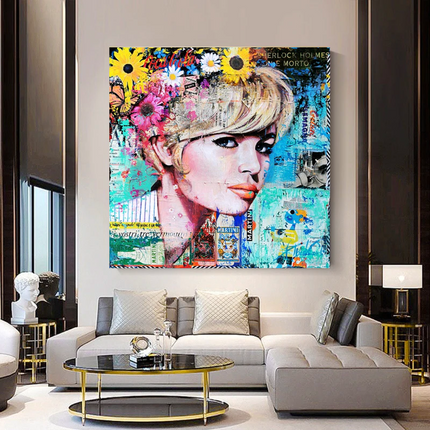 ChandelierDecor - Brigitte Bardot Pop Art Canvas Wall Art - Revamp your office space