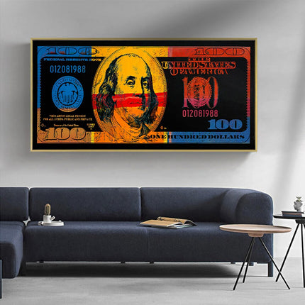 ChandelierDecor - Burning 100 Dollar Bill Red Canvas Wall Art