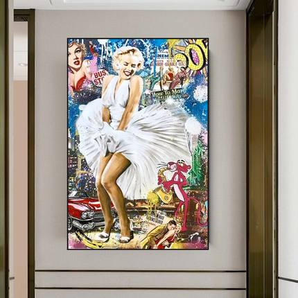 ChandelierDecor - Classic Graffiti: Marilyn and Pink Panther Wall Art