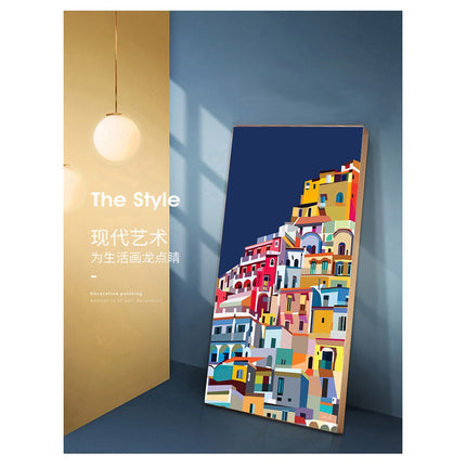 ChandelierDecor - Colourful Architecture art Amalfi Coast Positano Italy Canvas Wall Art