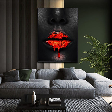 ChandelierDecor - Creative Red Lips Dollar Canvas Wall Art