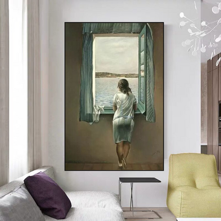 ChandelierDecor - Dali Surreal Canvas Wall Art - Young Woman at The Window