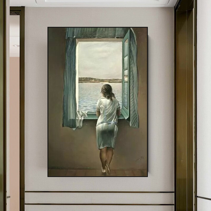 ChandelierDecor - Dali Surreal Canvas Wall Art - Young Woman at The Window