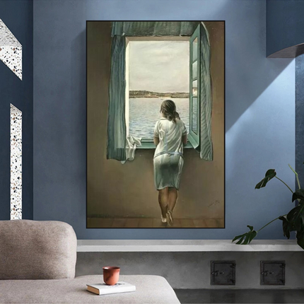ChandelierDecor - Dali Surreal Canvas Wall Art - Young Woman at The Window