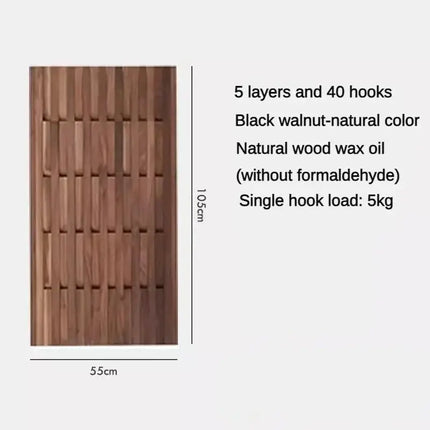 ChandelierDecor - Dark Wallnut Wood Piano Wall Hanging Coats Organiser