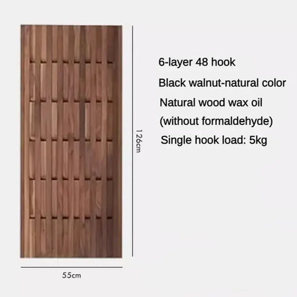 ChandelierDecor - Dark Wallnut Wood Piano Wall Hanging Coats Organiser