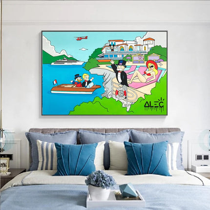 ChandelierDecor - Enjoy Life: Mr Monopoly Canvas Wall Art - Luxury Life