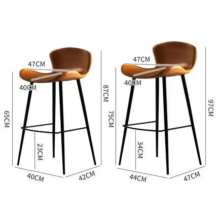 ChandelierDecor - Ergonomic Kitchen Island Bar Chairs with Back Support - Modern Counter Height Stools