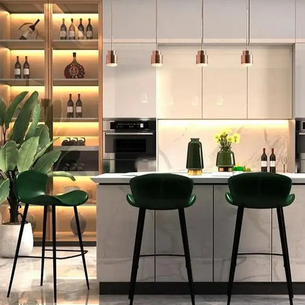 ChandelierDecor - Ergonomic Kitchen Island Bar Chairs with Back Support - Modern Counter Height Stools