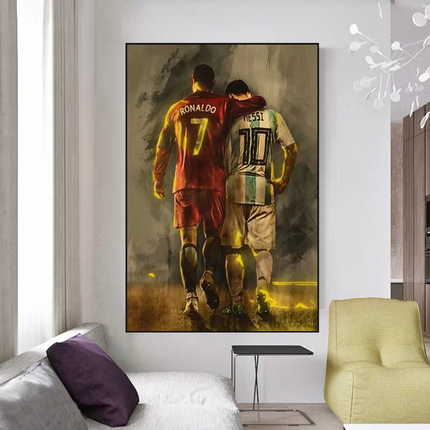 ChandelierDecor - Football Stars Ronaldo and Messi Canvas Wall Art