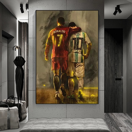 ChandelierDecor - Football Stars Ronaldo and Messi Canvas Wall Art