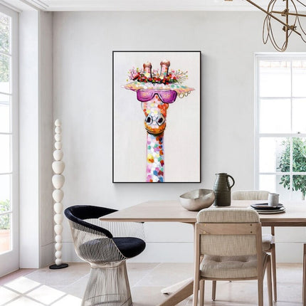 ChandelierDecor - Funny Giraffe Wearing Sunglasses Canvas Wall Art
