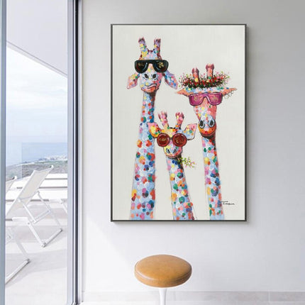 ChandelierDecor - Funny Giraffe Wearing Sunglasses Canvas Wall Art