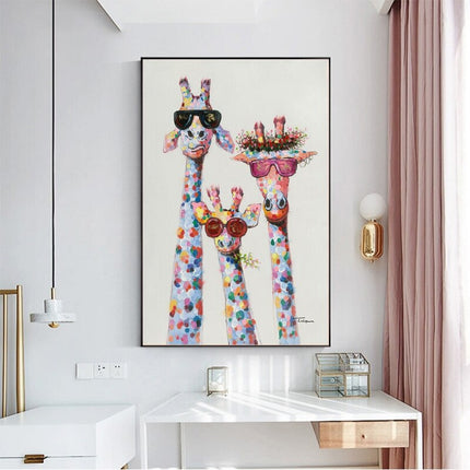ChandelierDecor - Funny Giraffe Wearing Sunglasses Canvas Wall Art