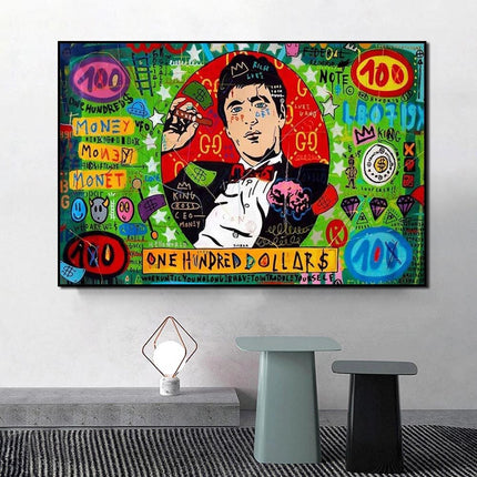 ChandelierDecor - God Father Money Hundred Dollar Canvas Wall Art