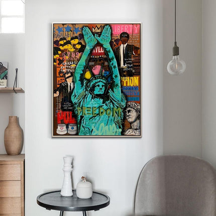 ChandelierDecor - Graffiti Art Sculpture Statue Of Liberty Canvas Wall Art