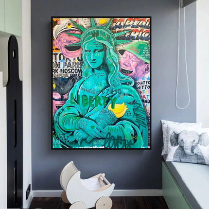 ChandelierDecor - Graffiti Art Sculpture Statue Of Liberty Canvas Wall Art