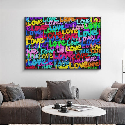 ChandelierDecor - Graffiti Art of Love and Heart Canvas Wall Art