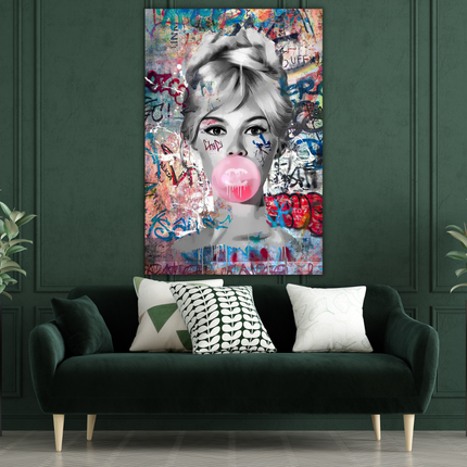 ChandelierDecor - Graffiti Chewing Gum Sexy Lady Canvas Wall Art