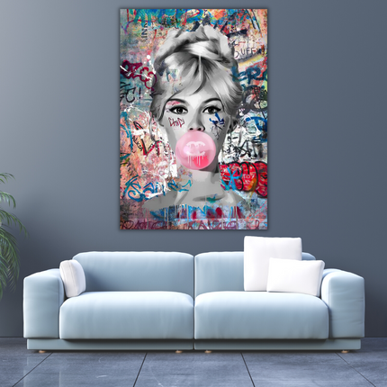ChandelierDecor - Graffiti Chewing Gum Sexy Lady Canvas Wall Art