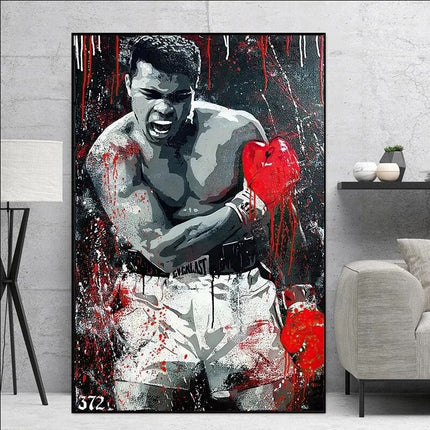 ChandelierDecor - Graffiti Muhammad Ali Boxing King Sports Posters Prints Abstract Canvas Painting Wall Picture for Living Room Home Wall Cuadros