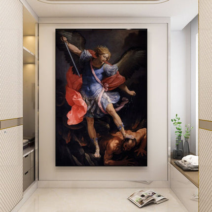ChandelierDecor - Guido Reni: The Archangel Michael Defeating Satan Canvas Wall Art